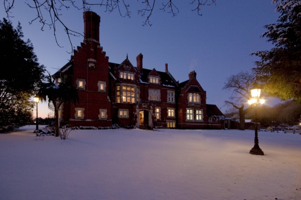 Wintery exterior of Berwick Lodge