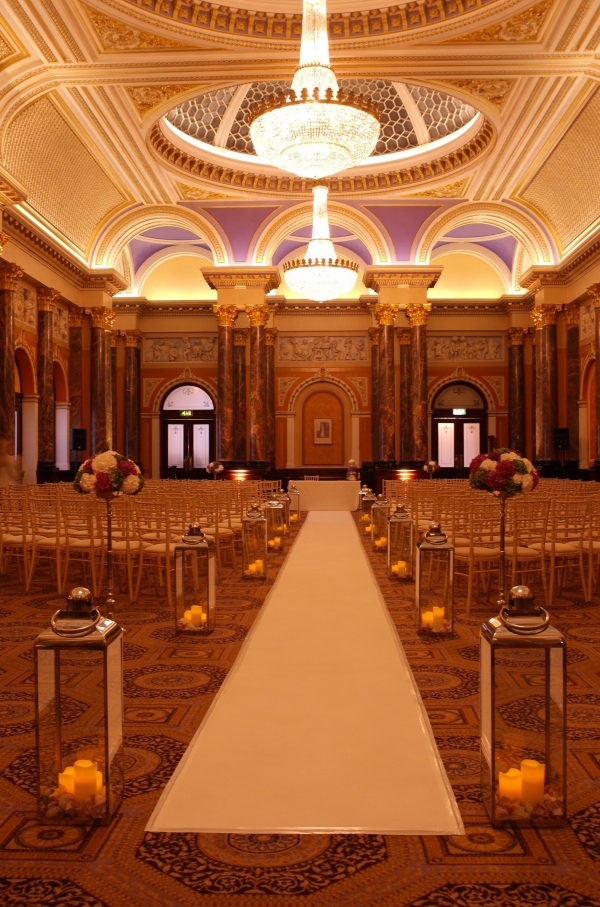 Main Hall set for a ceremony, dressed by stressfreehire.com